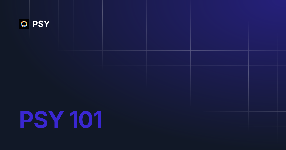 PSY 101 | PSY